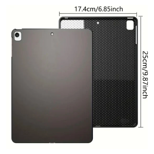 Gloss black full-body cover for 9eight5 iPad 7th-9th generation 10.2-inch tablet, offering protection and a sleek look.