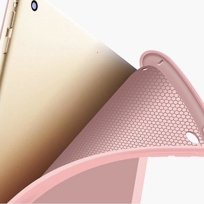 Rose gold full body cover for iPad 7th, 8th, 9th generation 10.2-inch by 9eight5, showing front and back protection.
