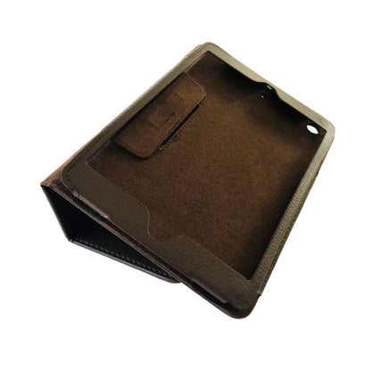 Brown full-body cover for iPad mini 1, 2, and 3 by 9eight5, showing the protective case on the tablet.