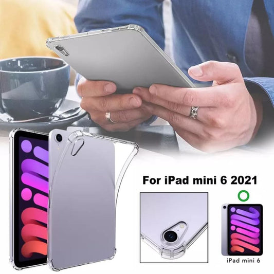Clear protective cover for iPad Mini 7th and 6th generation by 9eight5, showcasing transparent design on tablet with precise cutouts.