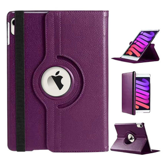 Purple 9eight5 iPad Mini cover for 6th and 7th generation with A17Pro, made for phone and tablet protection.