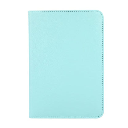 Turquoise iPad Mini cover for 7th and 6th generation, compatible with A17Pro chip, by 9eight5, shown on an iPad.