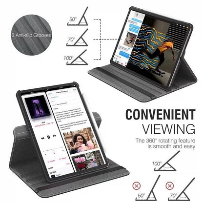 Black synthetic leather cover for iPad Pro 11-inch 2nd gen (2020), designed by 9eight5, protective tablet accessory.