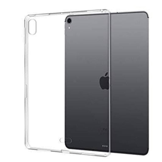 Clear silicone cover for iPad Pro 12.9” 3rd gen by 9eight5, showing the slim, flexible protective case on the tablet.