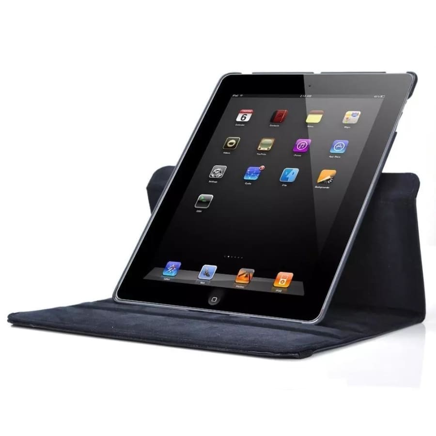 Black synthetic leather cover for iPad Pro 9.7-inch by 9eight5, showing the slim, protective tablet case with textured surface.