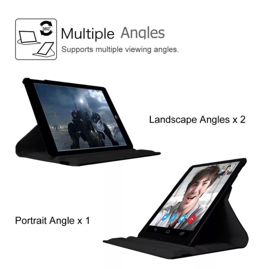 Black synthetic leather cover for iPad Pro 9.7-inch by 9eight5, showcasing the sleek protective tablet case.