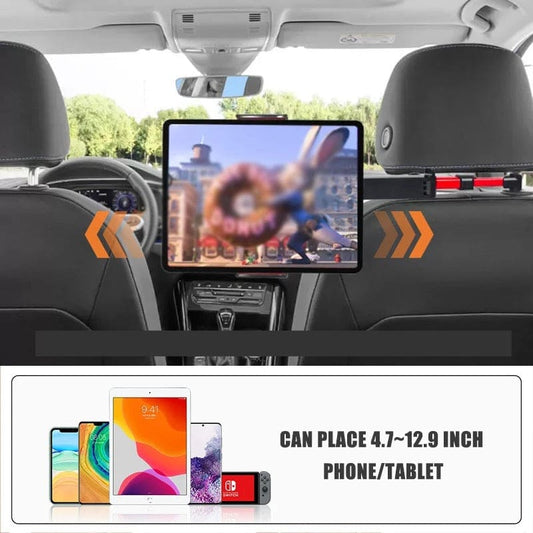 9eight5 headrest holder for iPad and tablets, adjustable car accessory for secure tablet mounting during travel