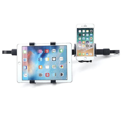 9eight5 universal headrest holder for iPad and tablets, adjustable accessory for rear seat entertainment in cars.