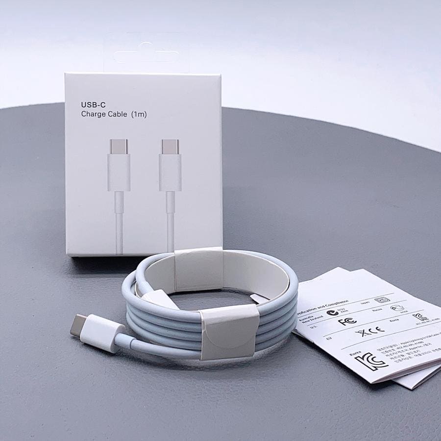 9eight5 20W Type C charger cable for MacBook, 1 meter long, USB-C to USB-C charging and data transfer cable.