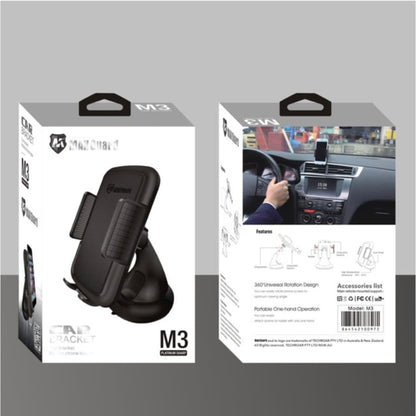 Maxguard M3 dashboard phone holder by 9eight5, adjustable mount for securing smartphones and tablets in vehicles.