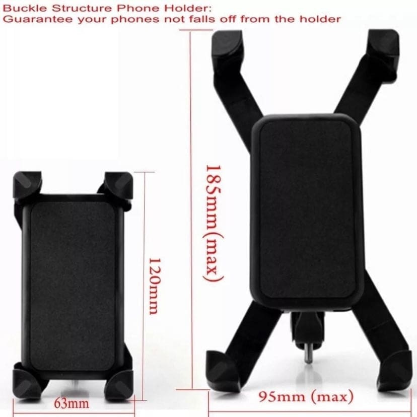 9eight5 motorcycle phone holder attached to handlebars, compatible with smartphones and tablets for secure riding access.
