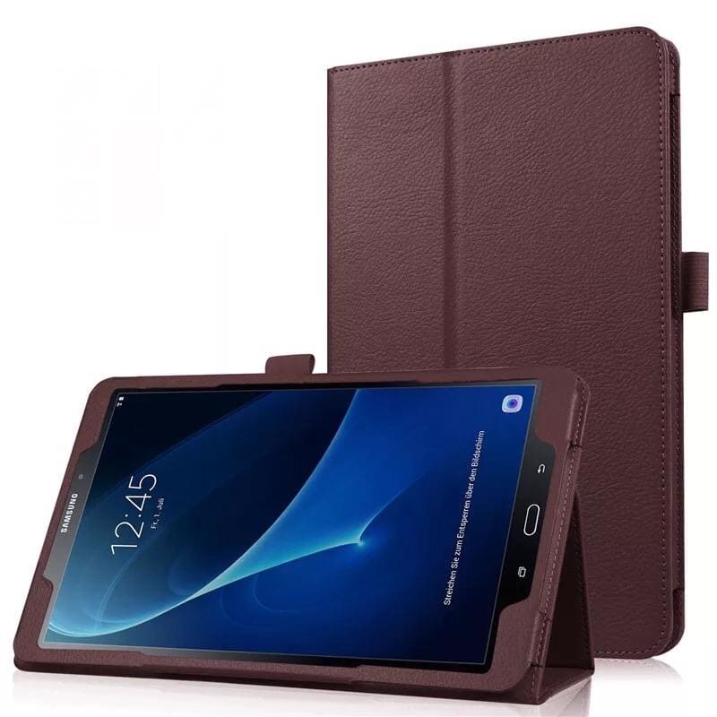 Brown full-body cover for Samsung Galaxy Tab A 10.5” (2018) T590/T595 by 9eight5, showing a protective case with precise cutouts.