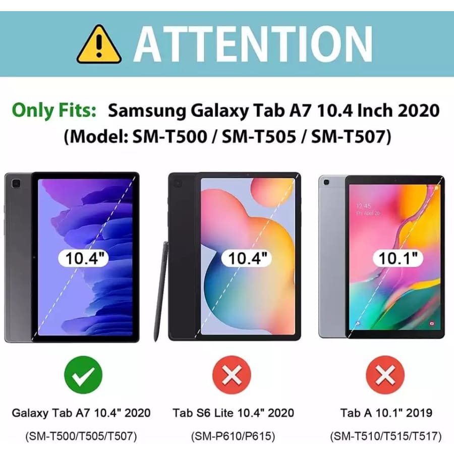 Navy full-body protective cover for Samsung Galaxy Tab A7 10.4” (2020) T500/T505 by 9eight5, showing the tablet with the case on.