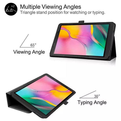 Black 9eight5 tablet cover for Samsung Galaxy Tab S2 8.0-inch T710, T715, T719, showing front and back protection.