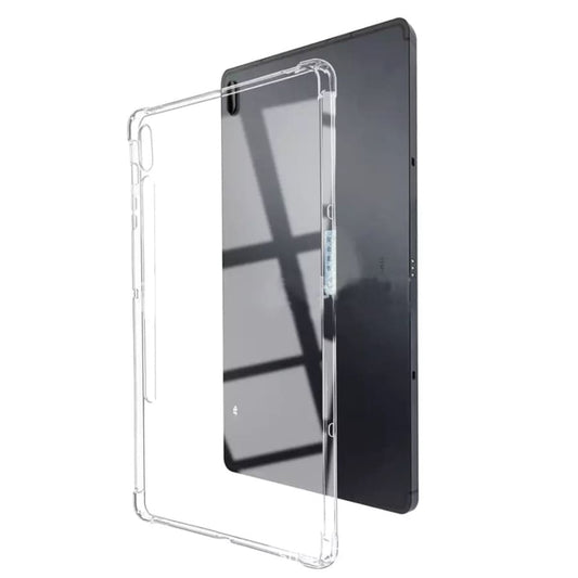 Clear protective cover for Samsung Galaxy Tab S7 FE 12.4-inch tablets, model T730/T733/T735, by 9eight5, showing the transparent design.