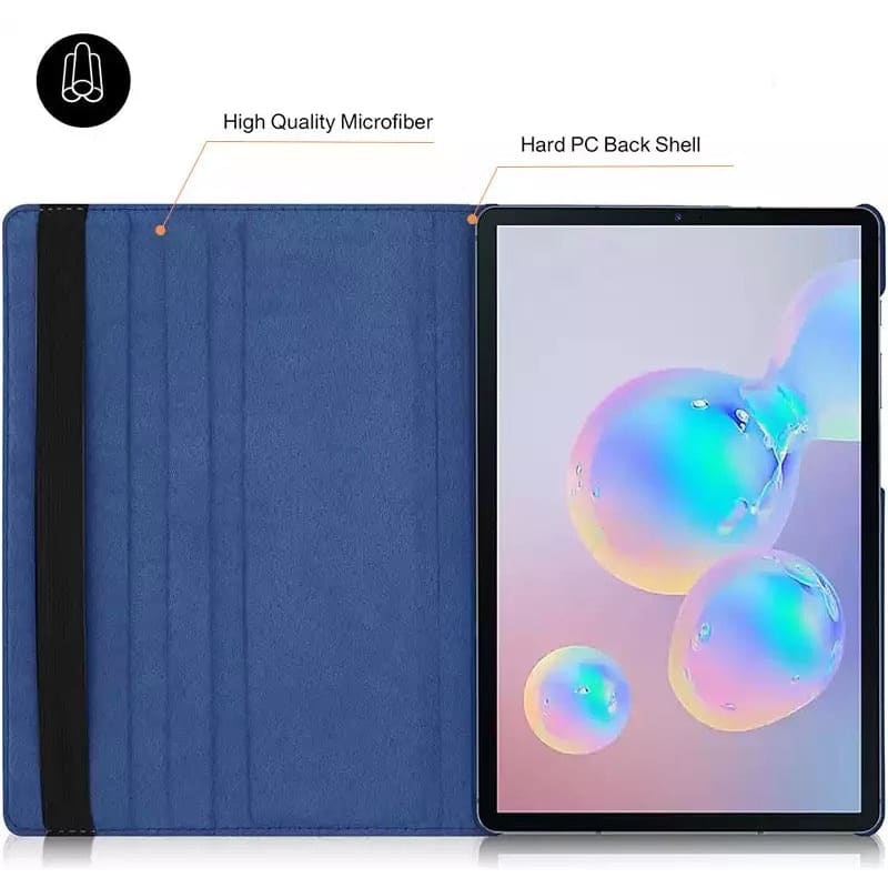 Navy protective cover for Samsung Galaxy Tab S7 Plus 12.4-inch (2020) by 9eight5, showing the front and back of the tablet.
