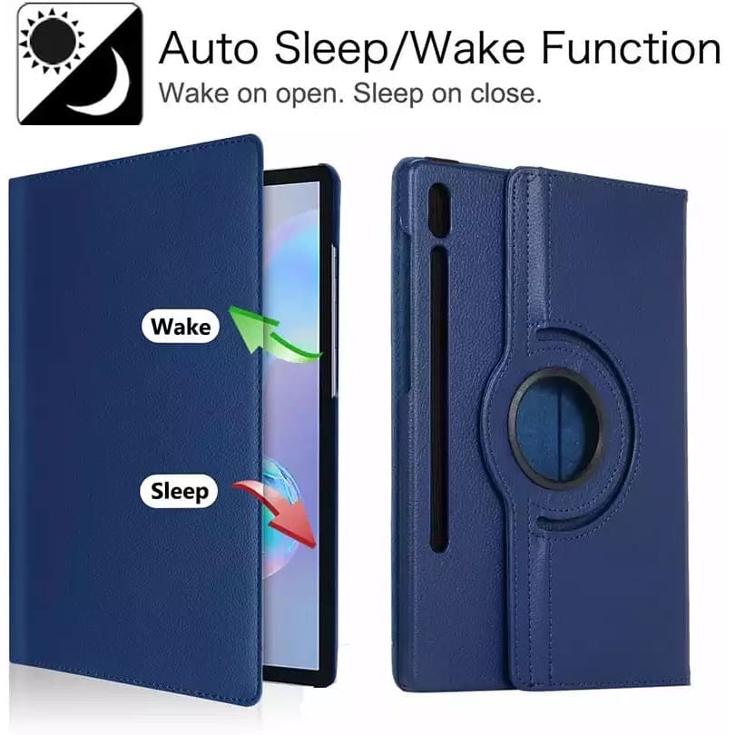 Navy blue 9eight5 tablet cover for Samsung Galaxy Tab S9 Plus 12.4” (2023), X810/X816B, with protective folding design.