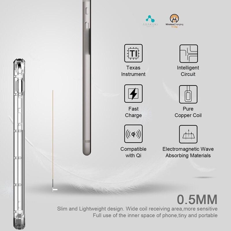 Wireless charging receiver for Type B Micro USB devices by 9eight5, compact accessory for wireless charging compatibility.
