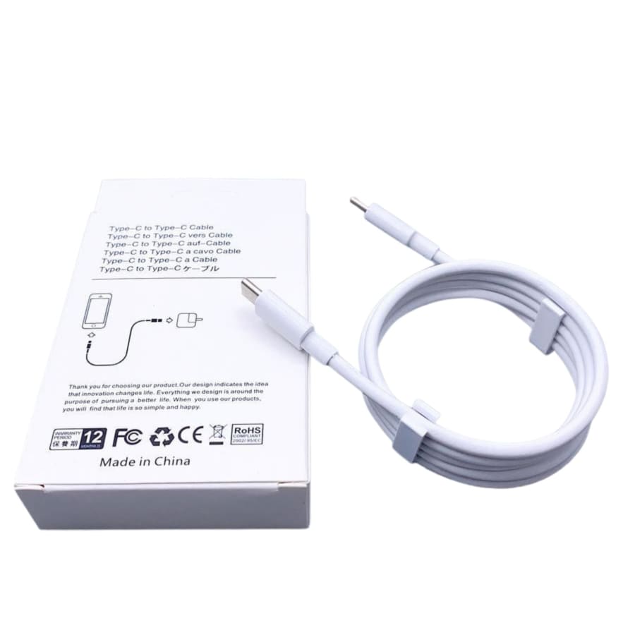 9eight5 1m Type C to Type C charging cable for phones and tablets, durable USB-C connector, black cable design