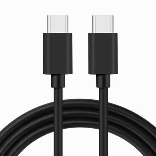 Black 2m Type C to Type C charger cable for Samsung devices, compatible phone and tablet accessory by 9eight5.