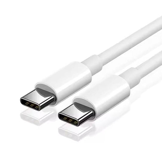 White 2m Type C to Type C charger cable for Samsung devices by 9eight5, shown connected to a phone or tablet.