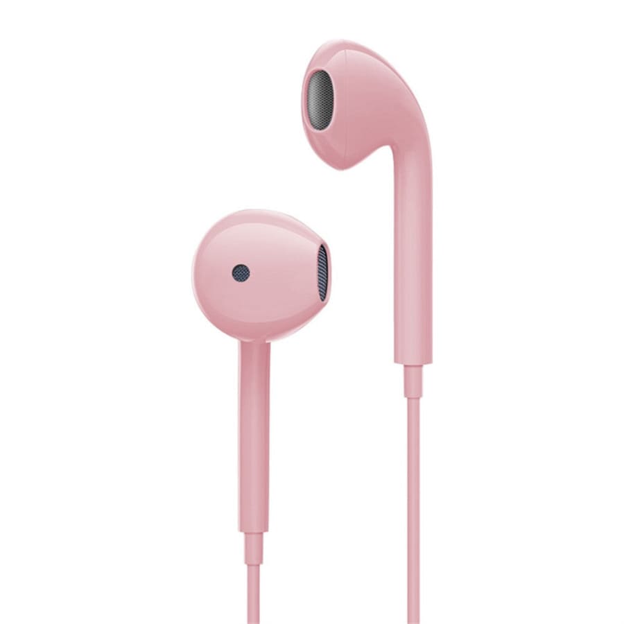 White 9eight5 earphones for phone and tablet accessories, available in five vibrant colors, with in-ear design and tangle-free cable.