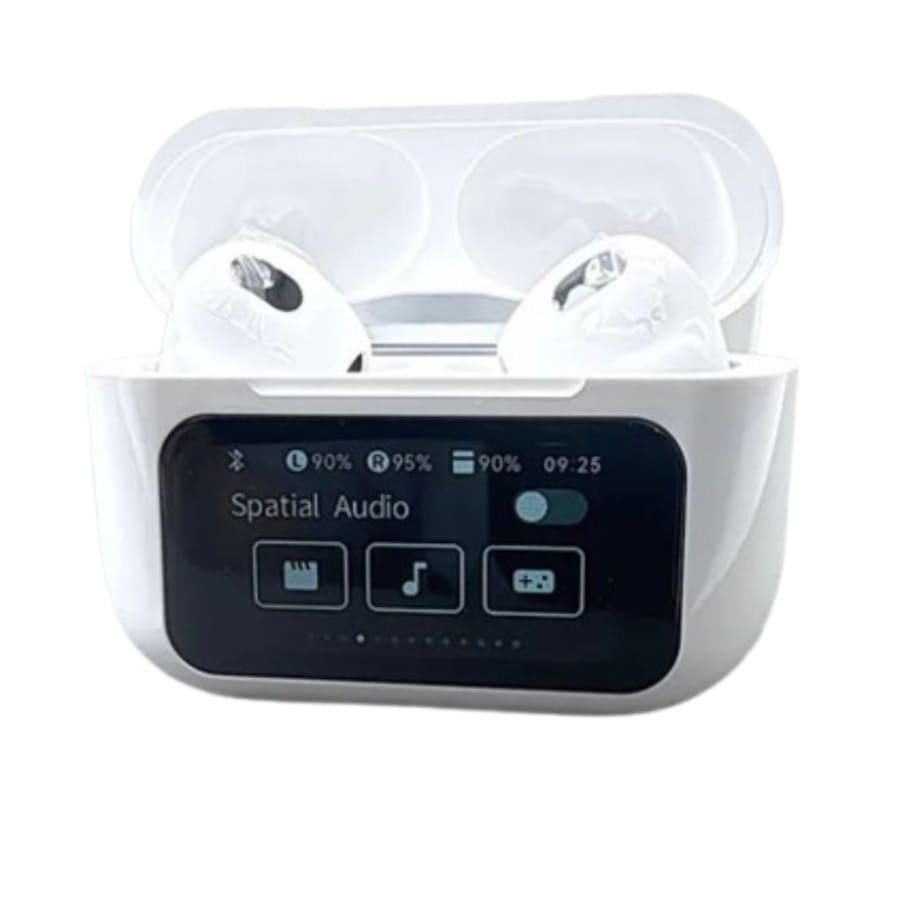 9eight5 Maxguard wireless earphones with LED color touchscreen, designed for phone and tablet accessories.