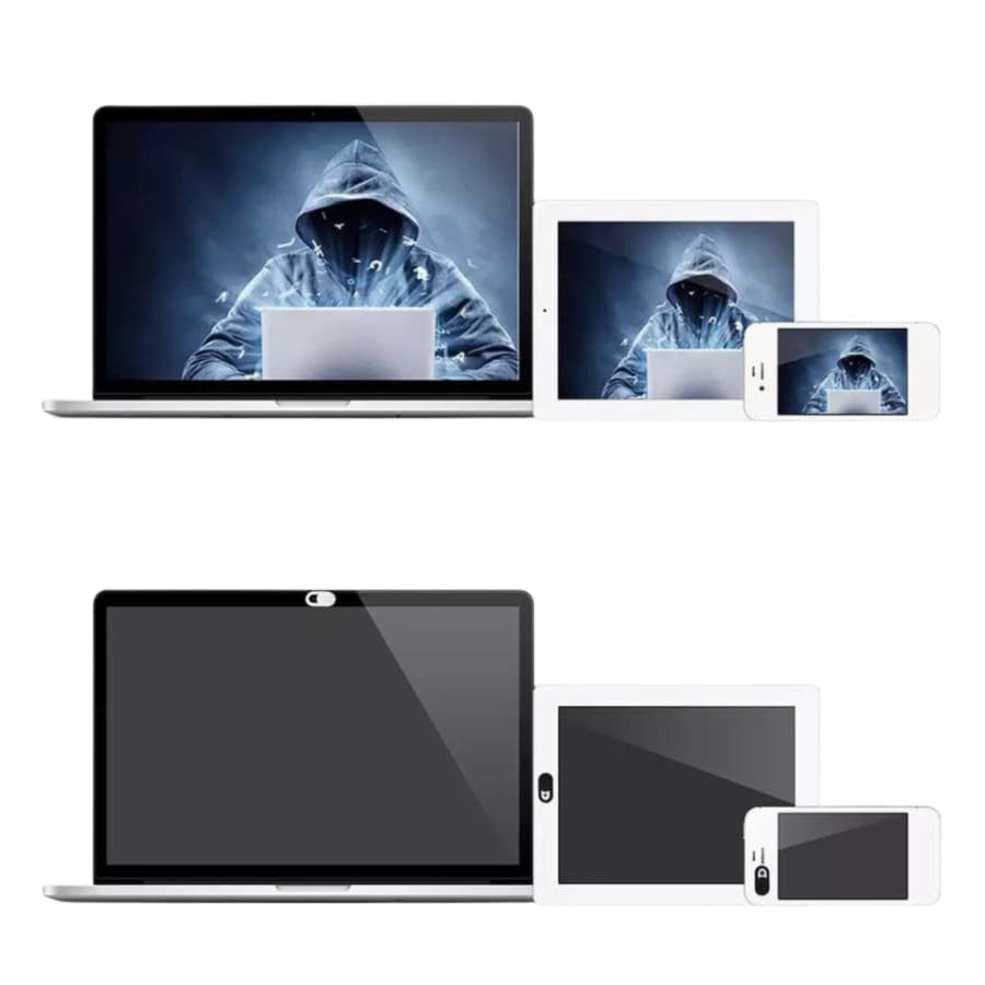 Black 9eight5 camera lens cover and screen protector for lens protection and scratch resistance.
