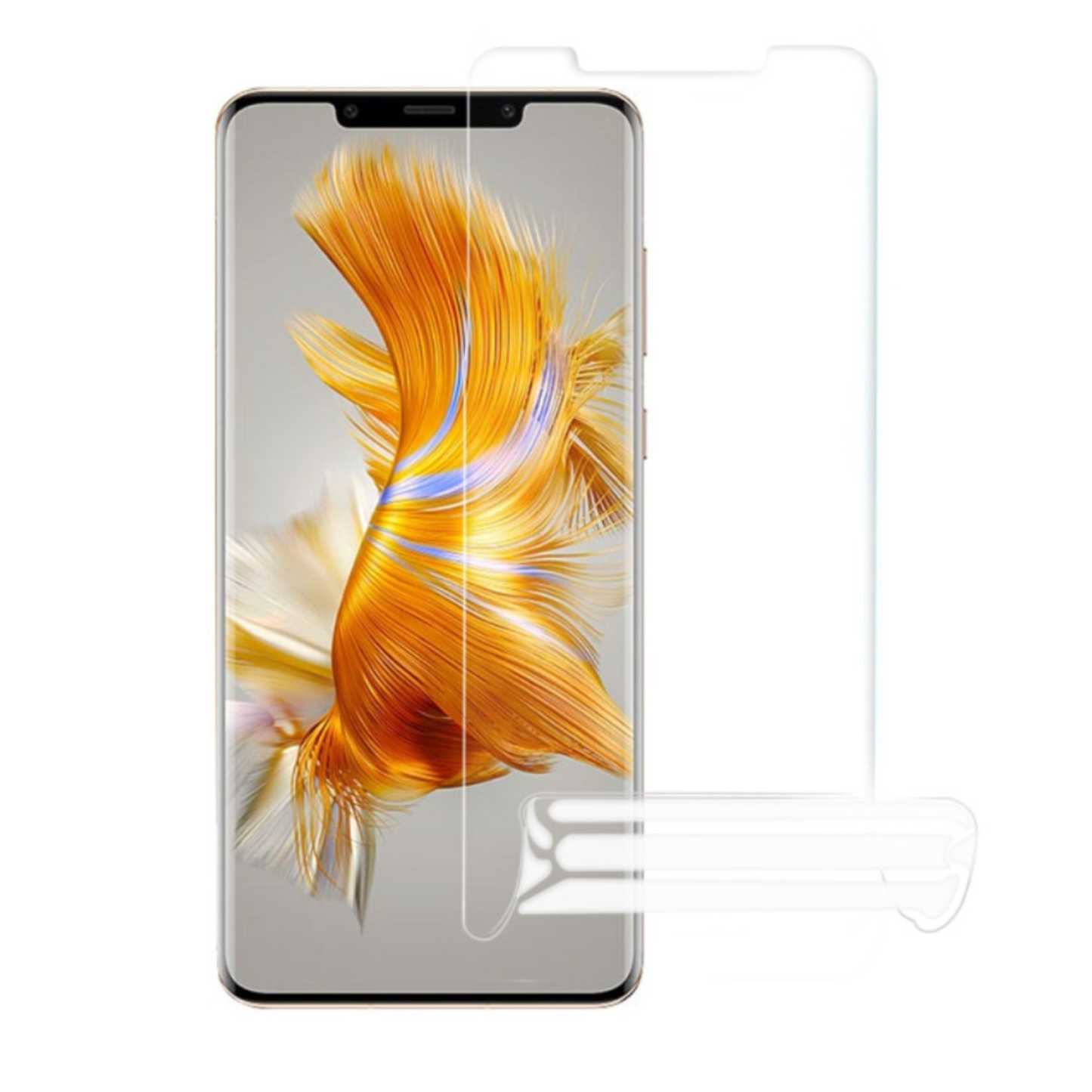 Hydrogel screen protector for Huawei Mate 50 Pro by 9eight5, showing clear, flexible protection for the smartphone screen.