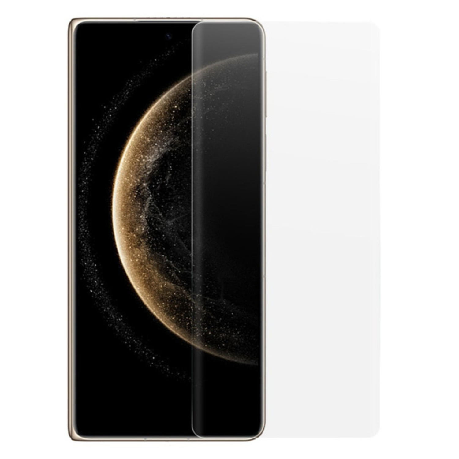 Hydrogel screen protector for Huawei Mate 70 Pro 2024 by 9eight5, showing the clear, flexible film covering the phone screen.