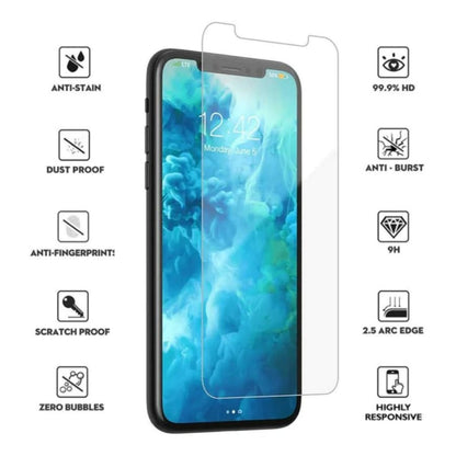 9eight5 iPhone 11 Pro screen protector showing clear, edge-to-edge coverage and smooth surface for durable protection.