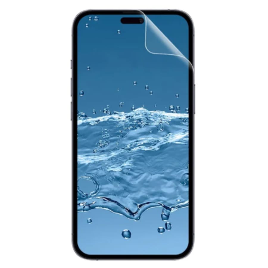 Hydrogel screen protectors for iPhone 17 Pro Max by 9eight5, shown in a pack of two, fitting the device's display.