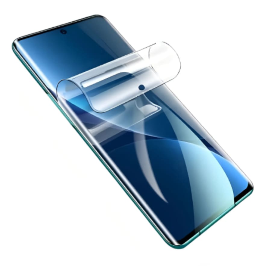 Hydrogel screen protectors for Moto E15 by 9eight5, pack of 2, showing clear protection and easy application on smartphone screen.