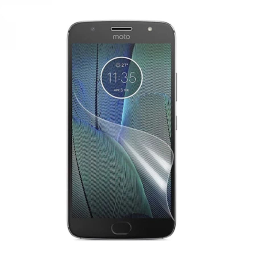 Hydrogel screen protector for Moto G5S Plus by 9eight5, shown in clear packaging, designed to protect the phone screen from scratches.
