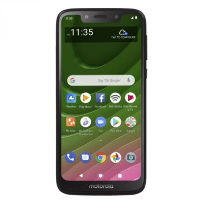 Hydrogel screen protector for Moto G7 Optimo by 9eight5, showing the clear, flexible film covering the phone's screen.