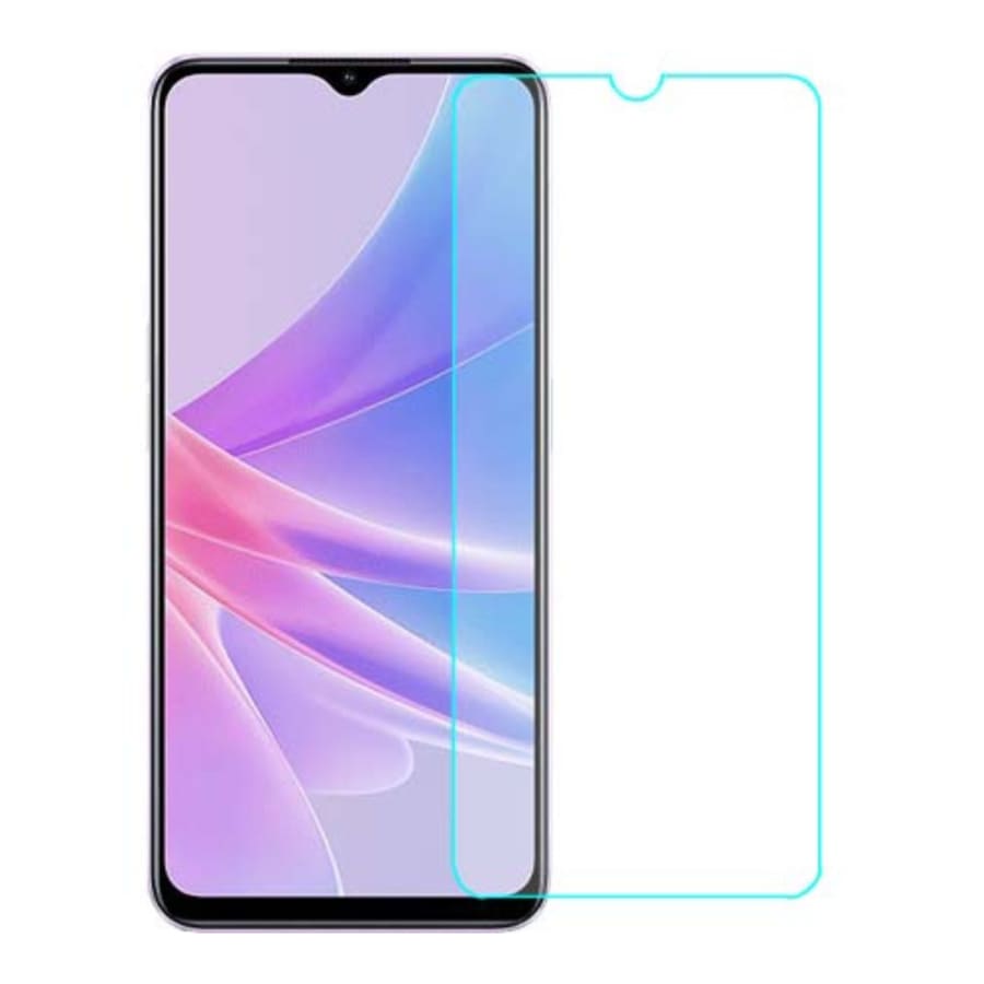 9eight5 screen protector for Oppo A78 5G smartphone, clear protective film covering the screen with precise cutouts