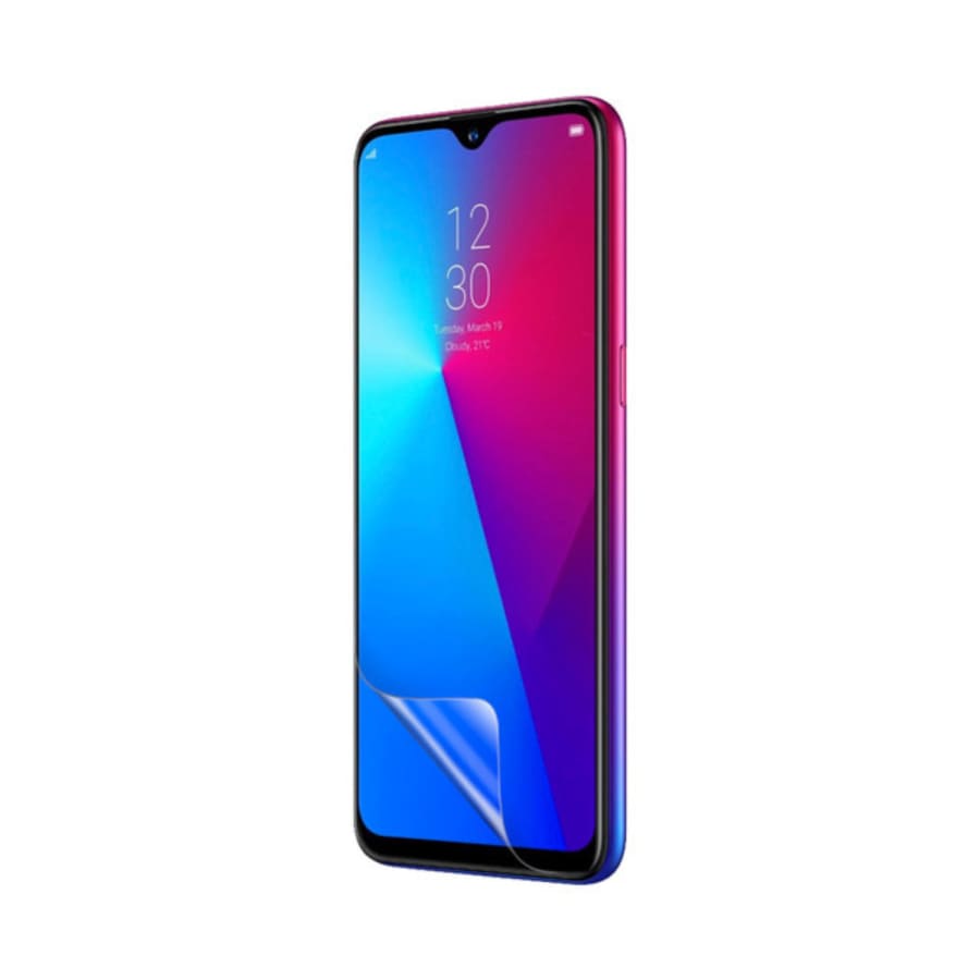 Hydrogel screen protector for Realme 3i by 9eight5, pack of 2, showing the clear, flexible screen protection for mobile phone.
