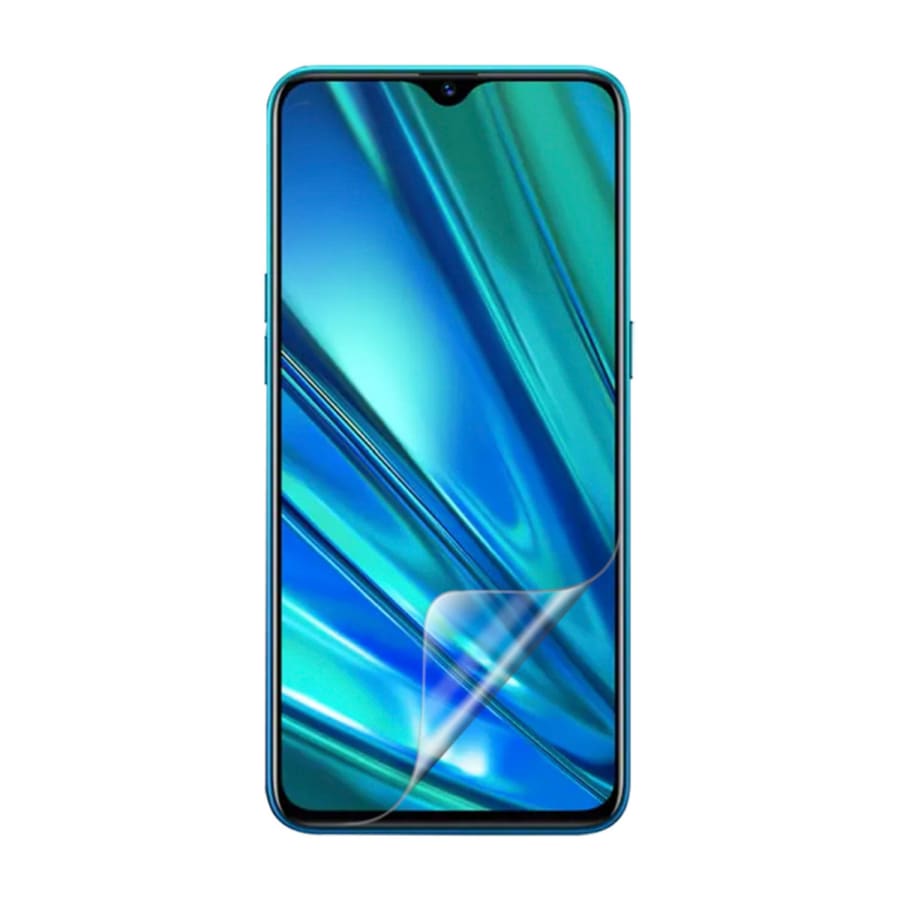 Hydrogel screen protector for Realme 5 by 9eight5, shown in a pack of two, providing clear protection for the phone screen.