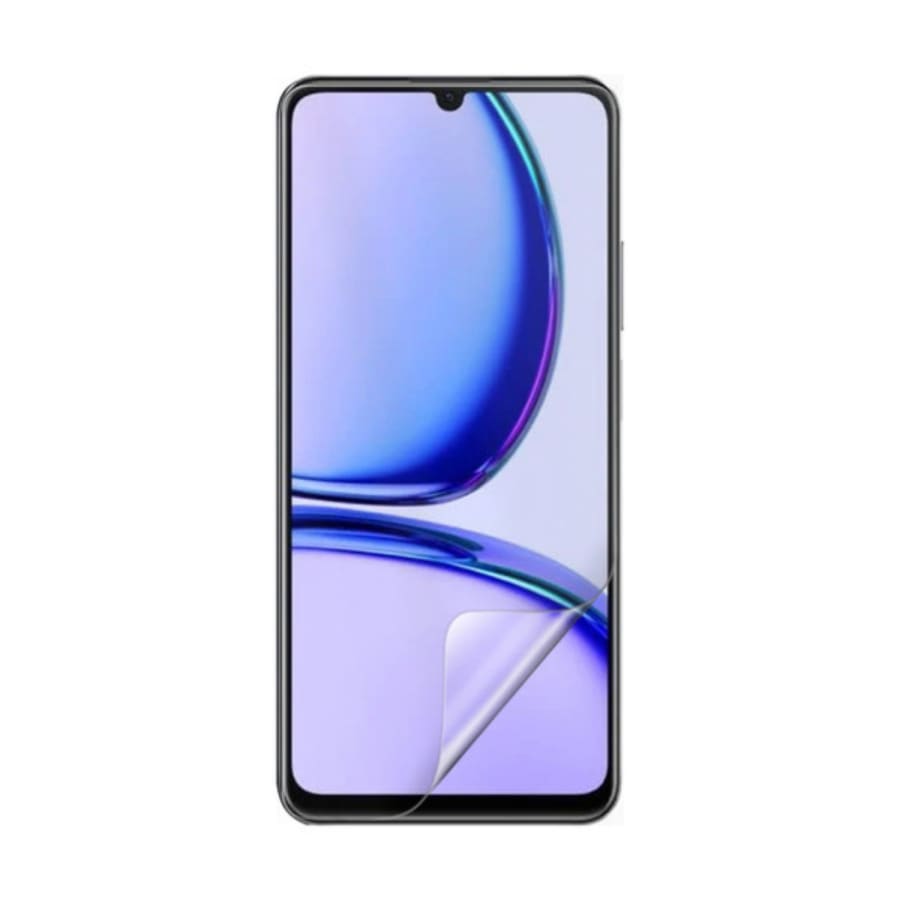 Hydrogel screen protector for Realme C53 by 9eight5, pack of 2, showing clear, flexible protective film on smartphone screen