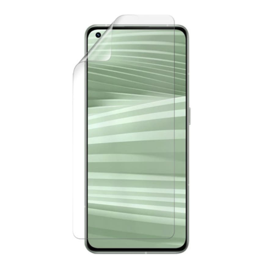 Hydrogel screen protector for Realme GT2 Pro by 9eight5, pack of 2, showing the clear flexible film covering the phone screen.