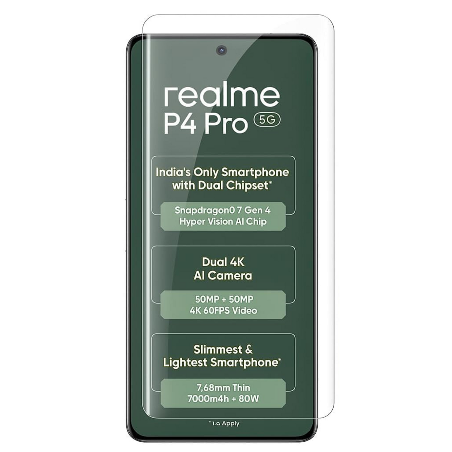 Hydrogel screen protectors for Realme P4 Pro by 9eight5, pack of 2, providing durable, clear protection for the smartphone screen.