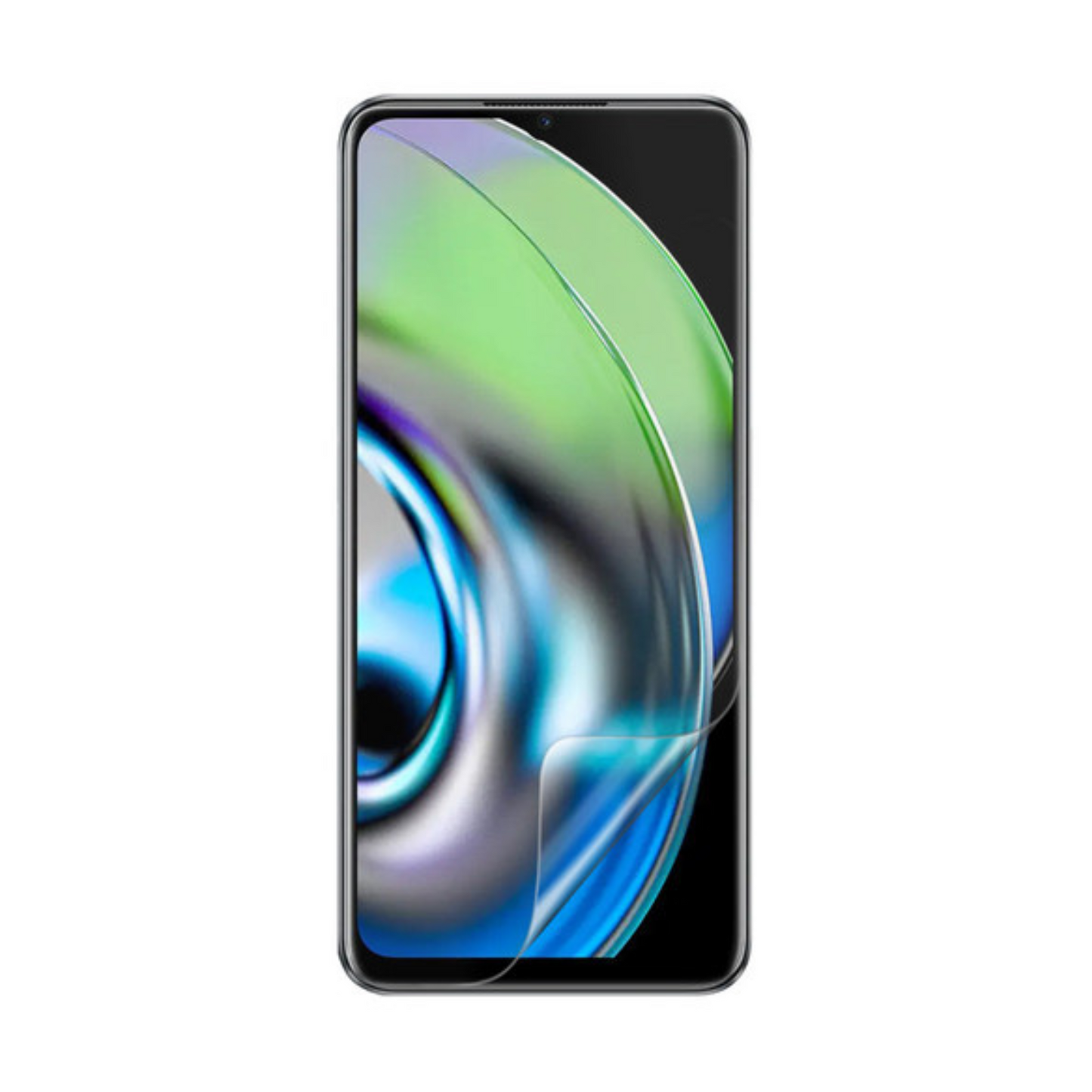 Hydrogel screen protector for Realme V23 by 9eight5, pack of 2, showing the transparent film covering the phone screen.