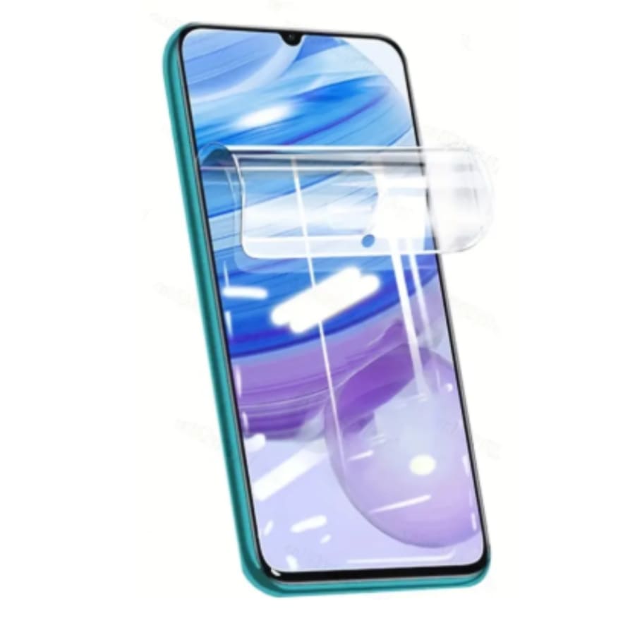 Hydrogel screen protector for Redmi 10 Power by 9eight5, showing the clear, flexible film applied to the phone screen.