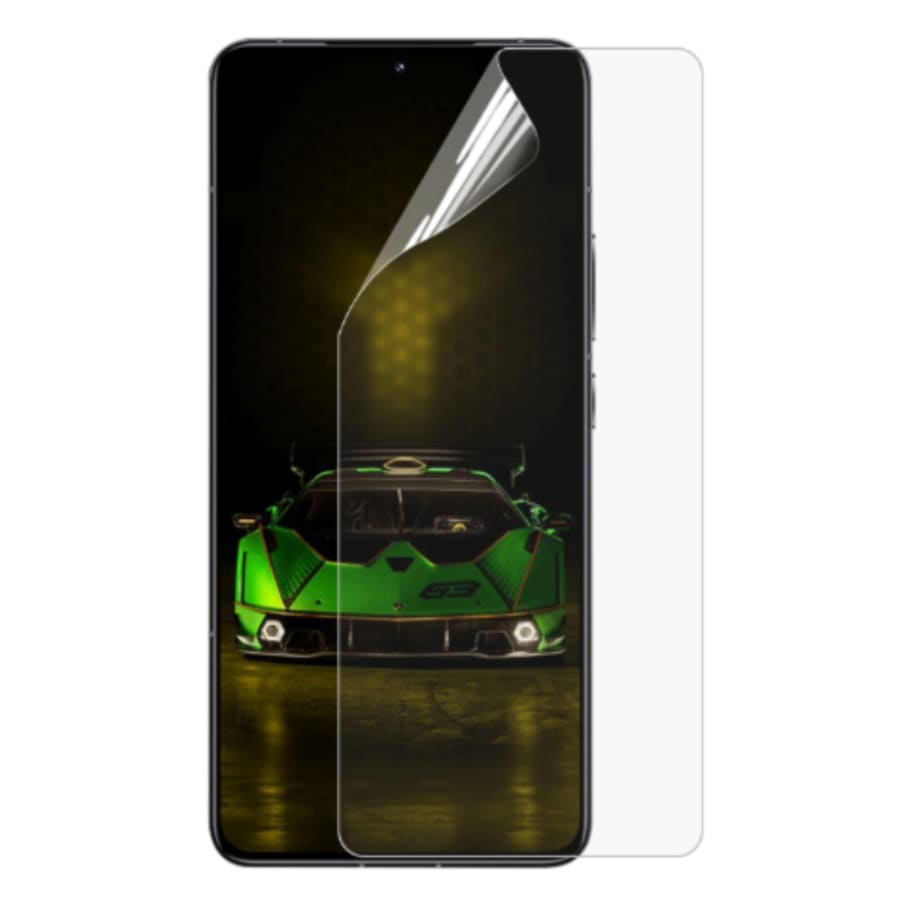 Hydrogel screen protector for Redmi K70 Pro by 9eight5, showing a clear, flexible layer designed to protect the phone screen.