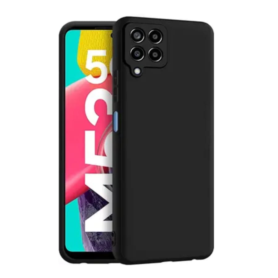 Black 9eight5 screen protector for Samsung Galaxy M53 5G, showing the protective film covering the phone screen.