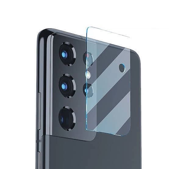 Two clear camera screen protectors for Samsung Galaxy S21 Ultra by 9eight5, designed to shield the camera lenses from scratches and damage.