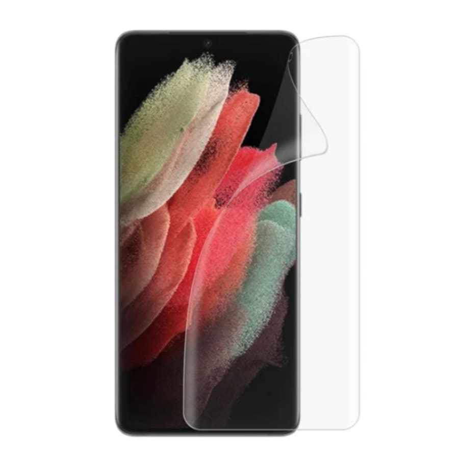 Hydrogel film screen protector for Samsung Galaxy S22 Ultra, showing clear, flexible protection from 9eight5.