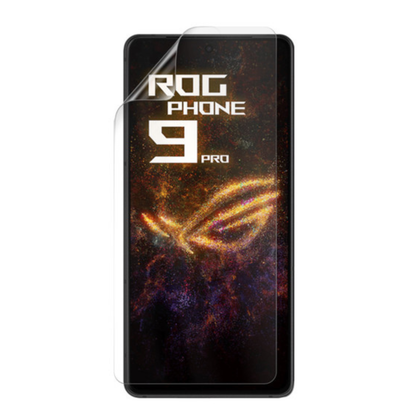 Hydrogel screen protector for Asus ROG Phone 9 Pro by 9eight5, shown on phone screen, pack of two offers durable protection.