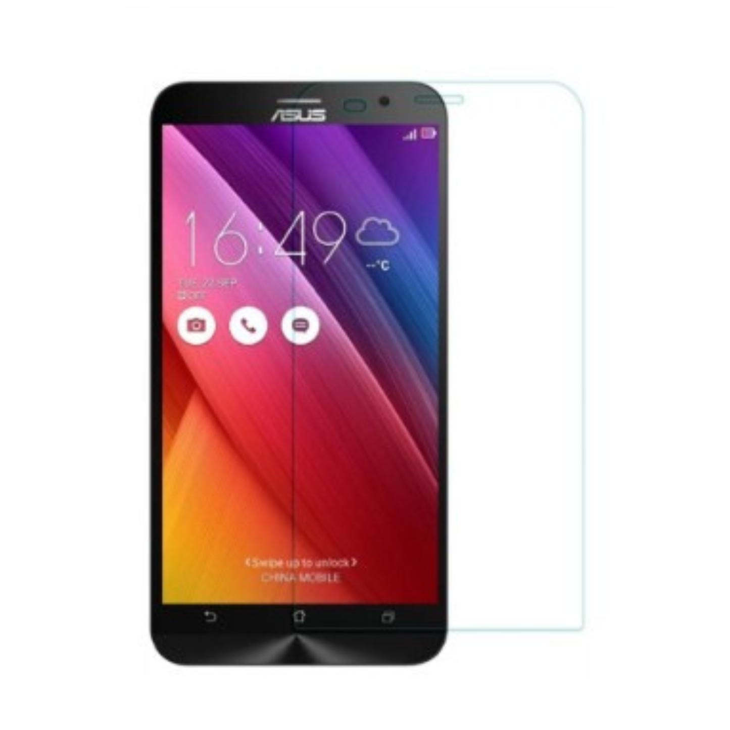 Hydrogel screen protector for Asus Zenfone 2 Laser ZE550KL by 9eight5, showing the clear, flexible film fitting the device screen.
