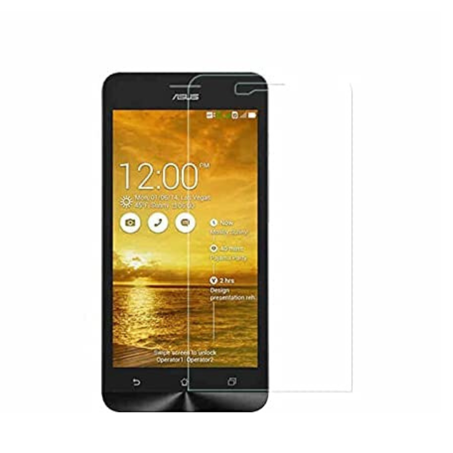 Hydrogel screen protector for Asus Zenfone 5 Lite A502CG by 9eight5, showing clear, flexible film fitting the phone screen.